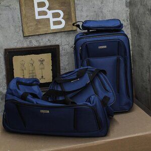 Tag 4-Piece Softside Spinner Suitcase Luggage Set Deep Blue 4-Piece